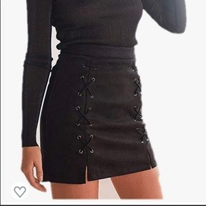 Suede black Skirt